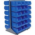 Global Equipment Mobile Double Sided Floor Rack - 48 Red Stacking Bins 36 x 54 550180RD